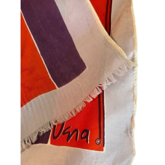 Vintage Vera Neumann Stripe Long Rectangle w Fringe Neck Scarf 13" x 66" - Picture 3 of 6